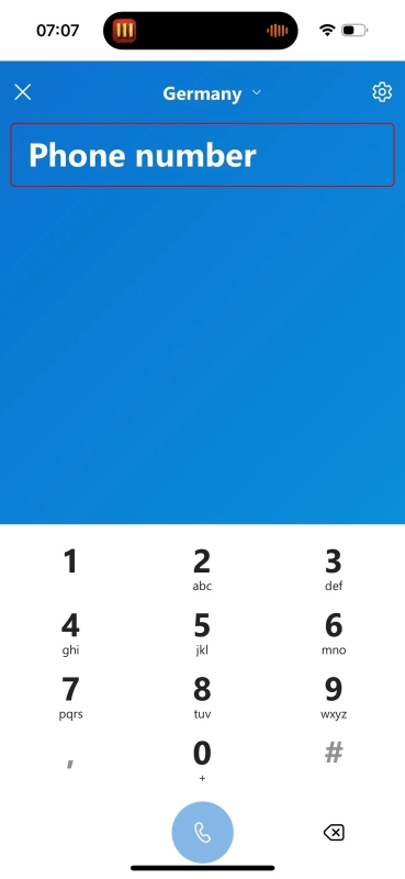 "Skype Dial Pad appears as a native app on iOS"