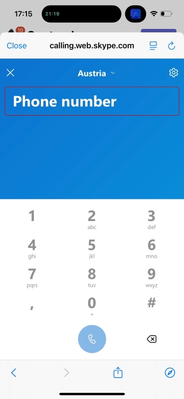 "The web view of the skype dial pad lies atop the actual MS Teams App"